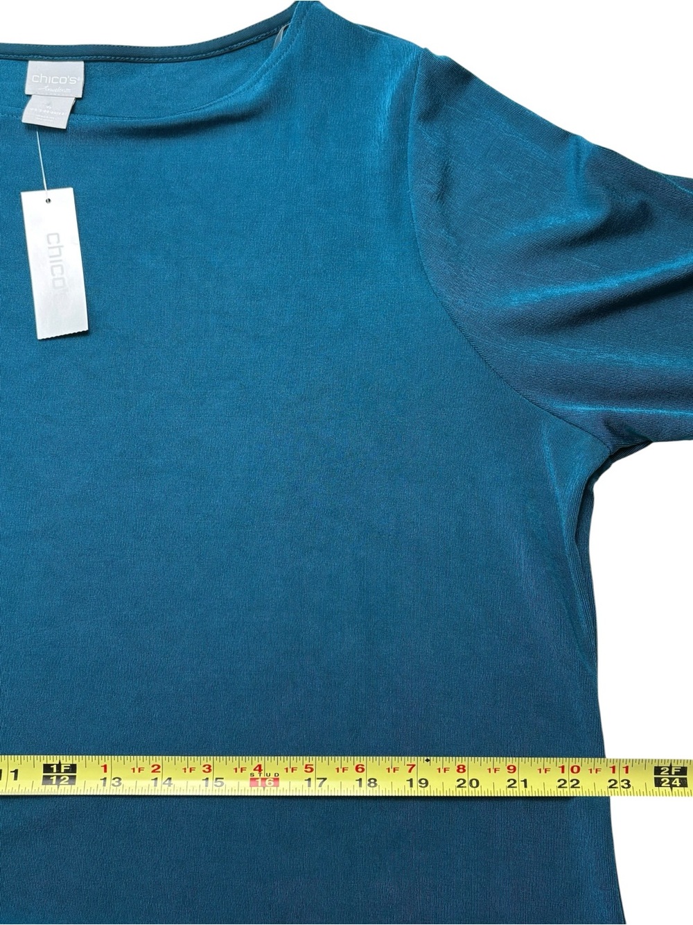 NWT Chico's Travelers Striking Teal A-Line Midi Dress Size 4 US 20/22 2XL - Picture 5 of 11
